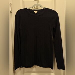 J. Crew Women’s 100% Cashmere Classic Black Sweater